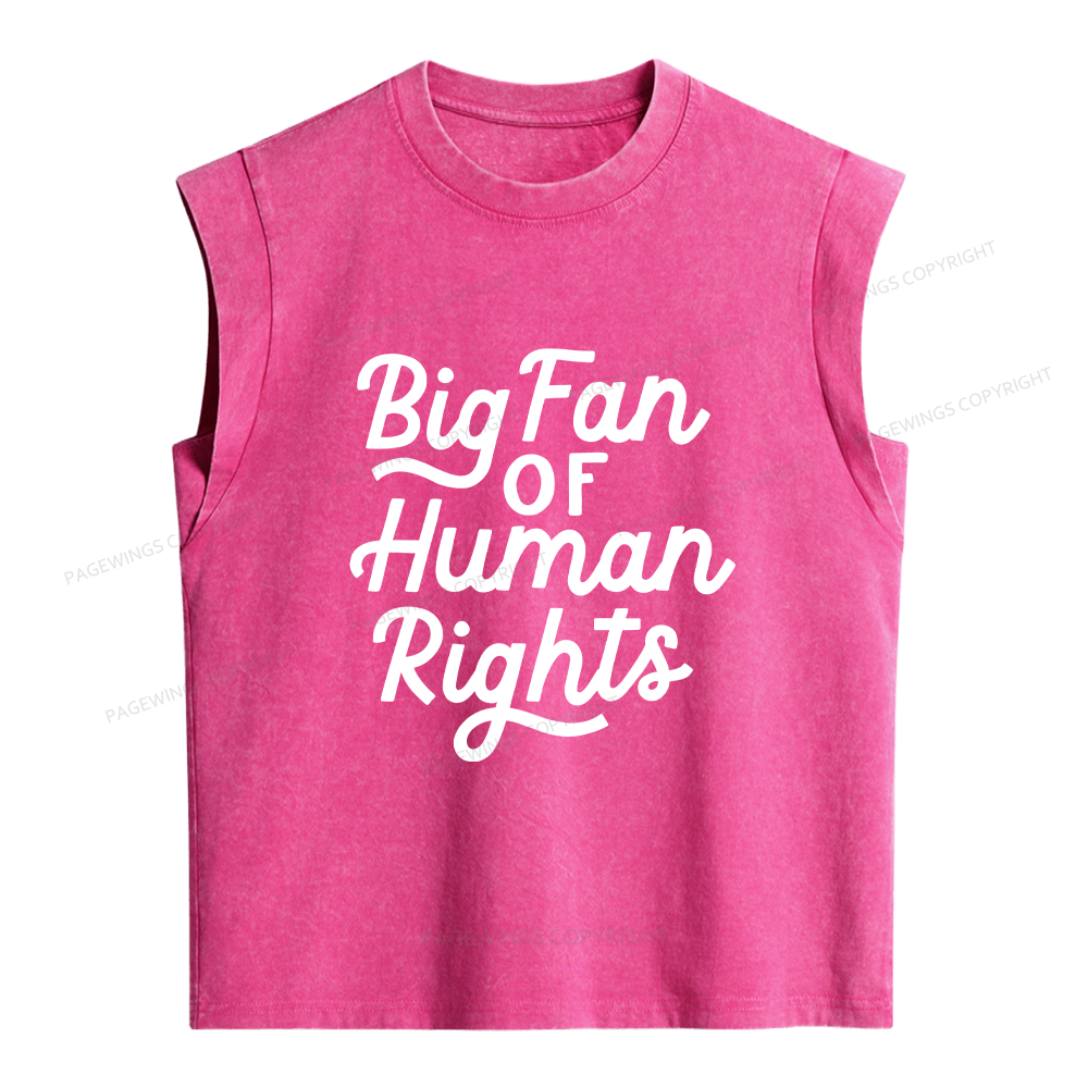 Pagewings Big Fan of Human Rights Women's Washed Tank Top