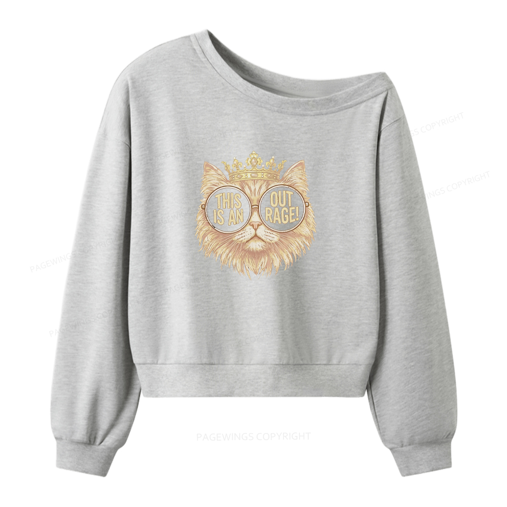 Pagewings This Is An Outrage Women Off Shoulder Sweatshirt