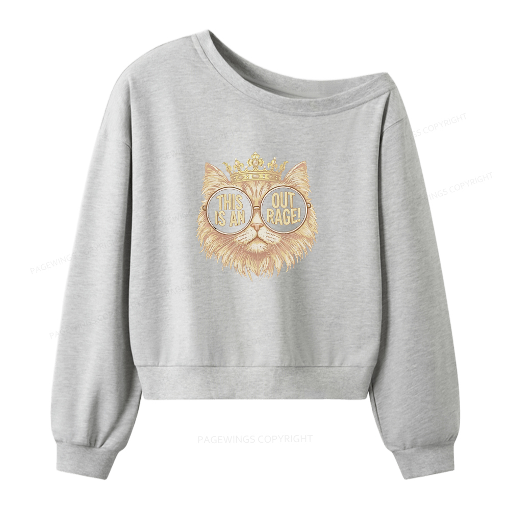 Pagewings This Is An Outrage Women Off Shoulder Sweatshirt