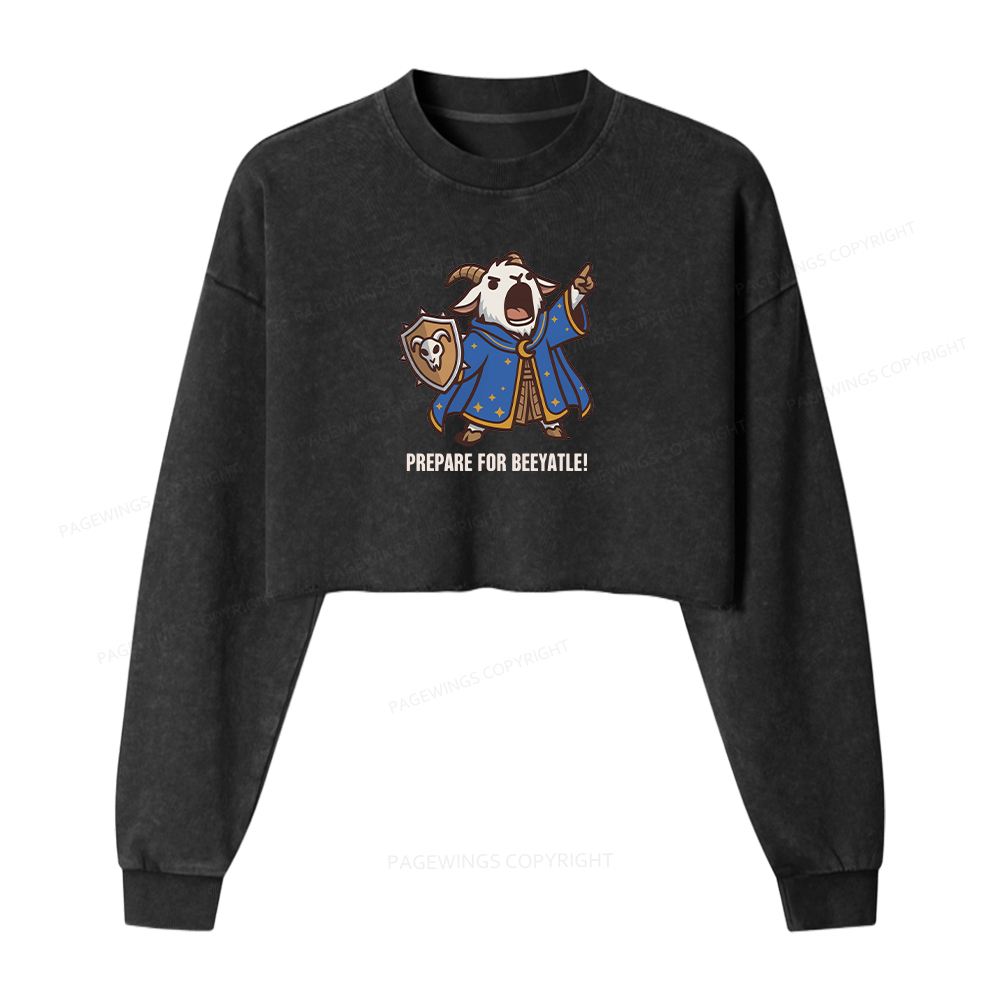 Pagewing Sci Fi Books Lover Washed Crop Sweatshirt