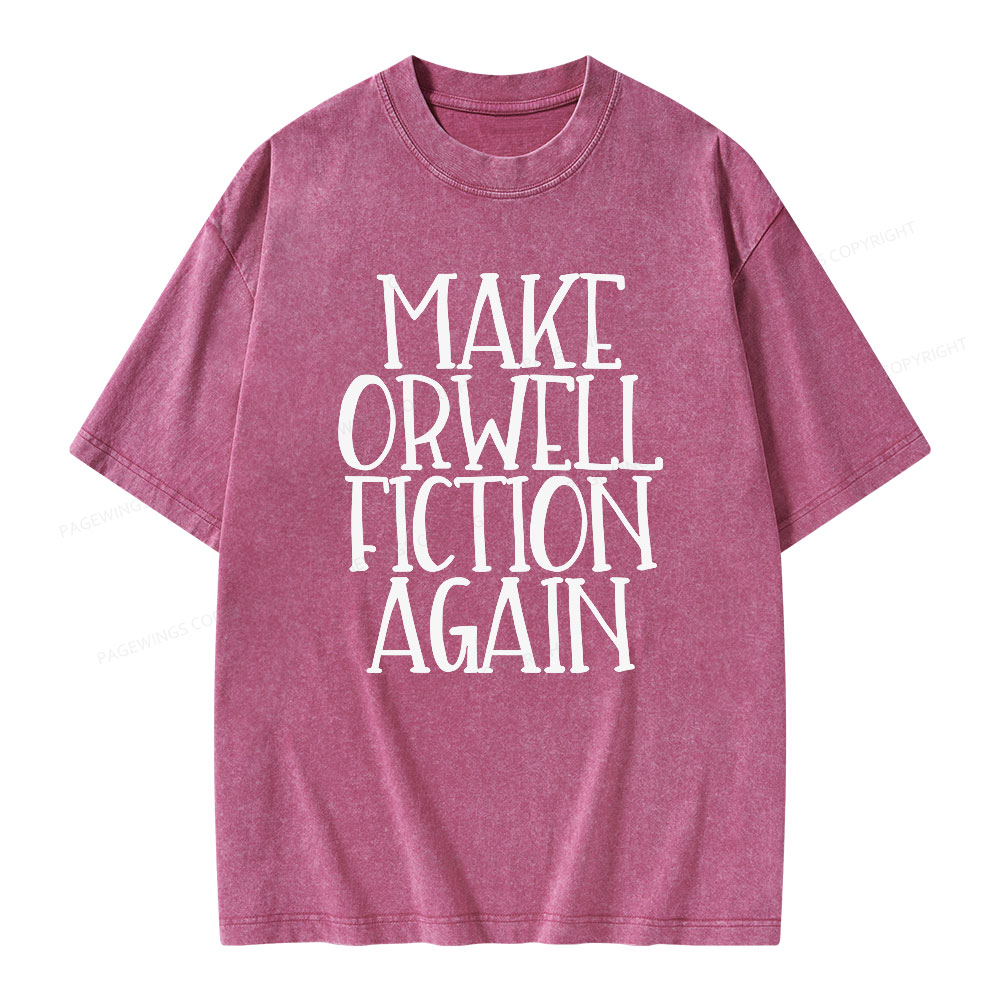 Pagewings Make Orwell Fiction Again Unisex Washed T-shirt