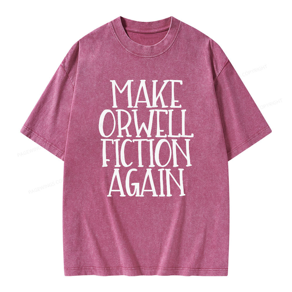 Pagewings Make Orwell Fiction Again Unisex Washed T-shirt