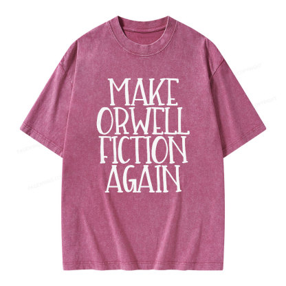 Pagewings Make Orwell Fiction Again Unisex Washed T-shirt