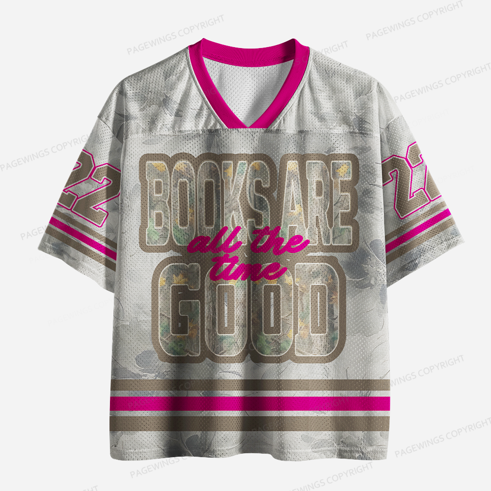 Pagewings Books Are All The Time Good Unisex Mesh Jersey