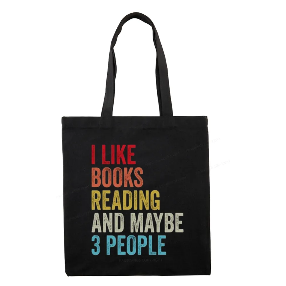 Pagewings I Like Books Reading And Maybe Three People Tote Bag