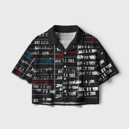 Pagewings When You Have a Library Card Camp Collar Boxy Fit Unisex Crochet Shirt
