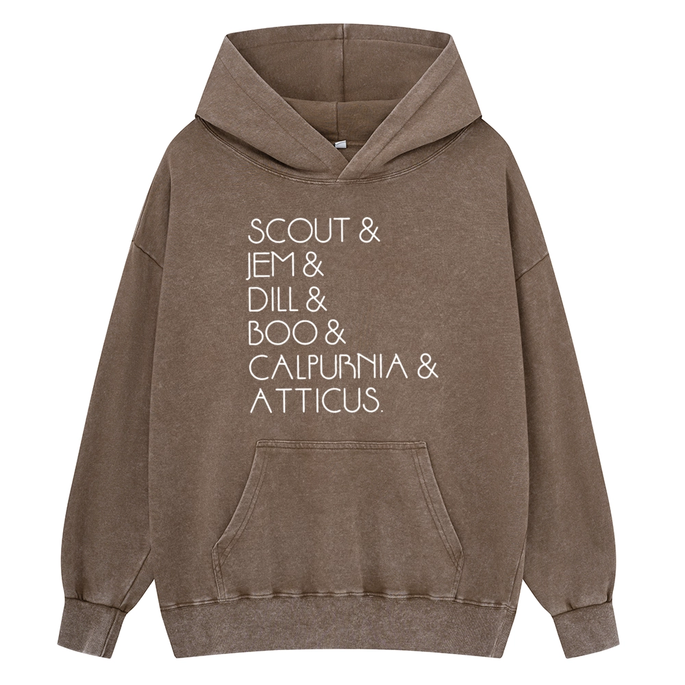 Pagewings To Kill A Mockingbird Unisex Washed Hoodie