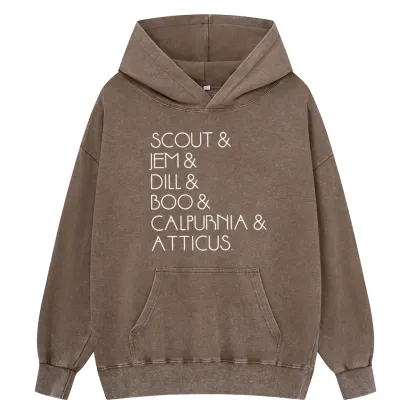 Pagewings To Kill A Mockingbird Unisex Washed Hoodie