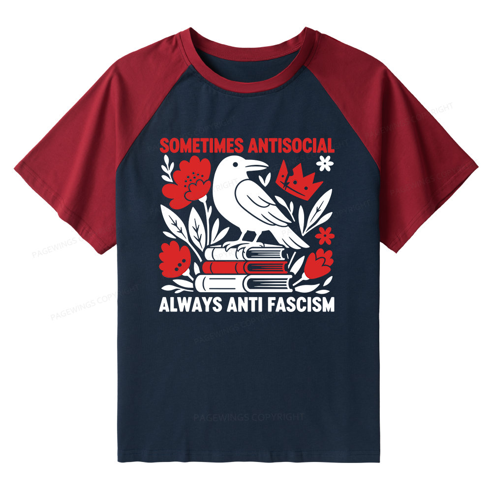 Pagewings Anti Fascism Raglan T-shirt