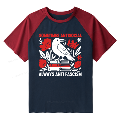Pagewings Anti Fascism Raglan T-shirt
