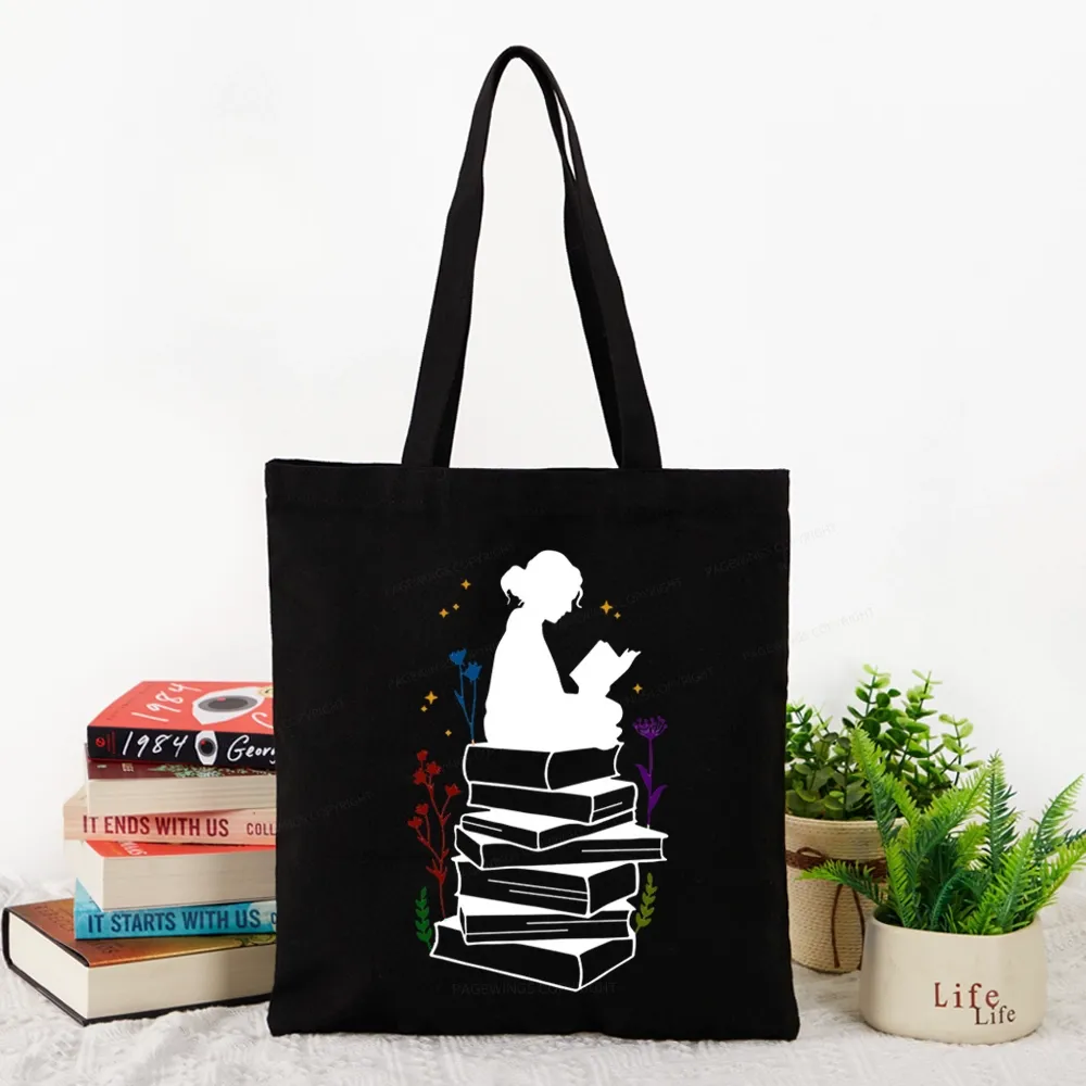 Pagewings Girl Reading Tote Bag