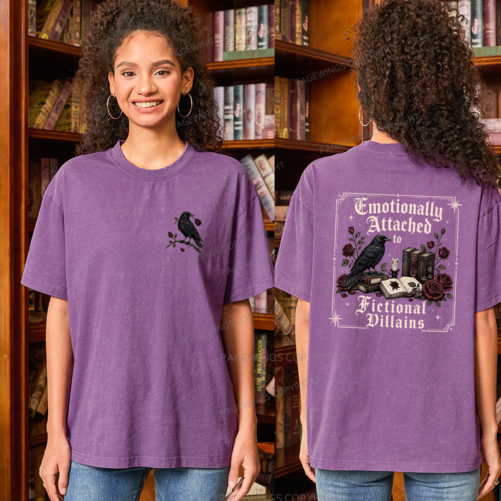Pagewings Emotionally Attached to Fictional Villains Unisex Washed T-shirt
