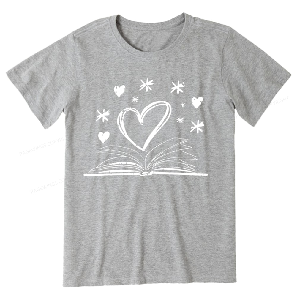 Pagewings Bookworm Librarian Valentines Day Book Unisex Classic T-shirt