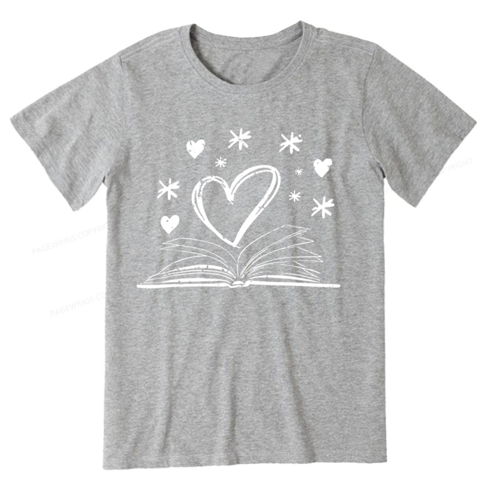 Pagewings Bookworm Librarian Valentines Day Book Unisex Classic T-shirt