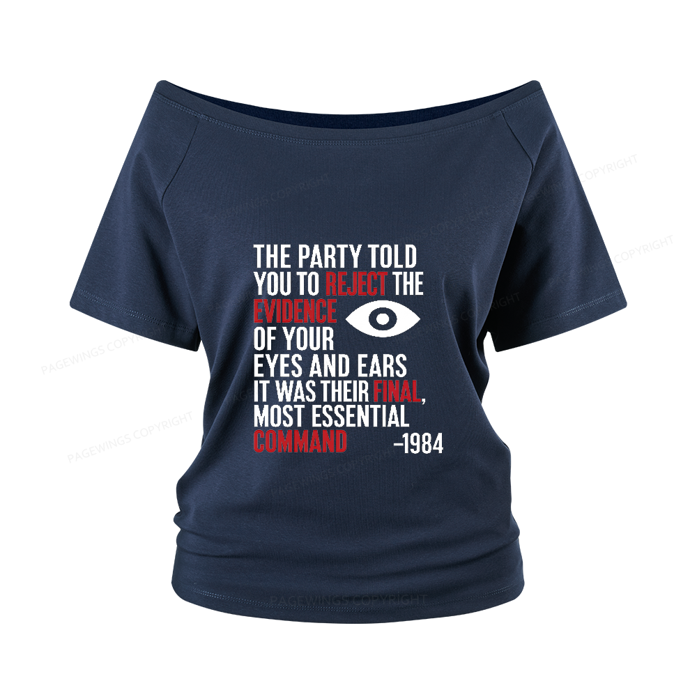 Pagewings Dystopia Quote Women Off Shoulder T-shirts