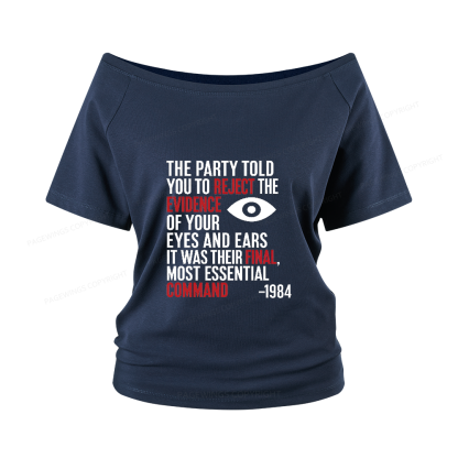 Pagewings Dystopia Quote Women Off Shoulder T-shirts