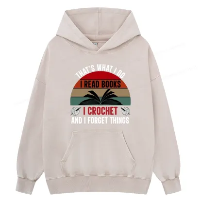 Pagewings Crochet And I Forget Things Unisex Washed Hoodie