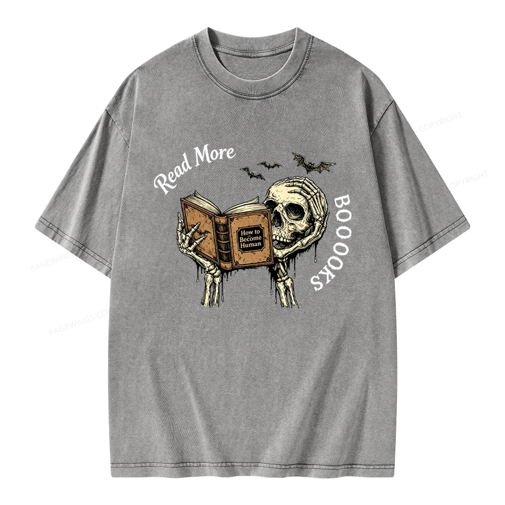 Pagewings Read More Books Unisex Washed T-shirt