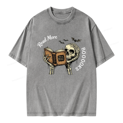 Pagewings Read More Books Unisex Washed T-shirt