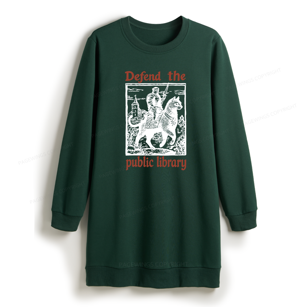 Pagewings Defend the Public Library Sweatshirt Dress