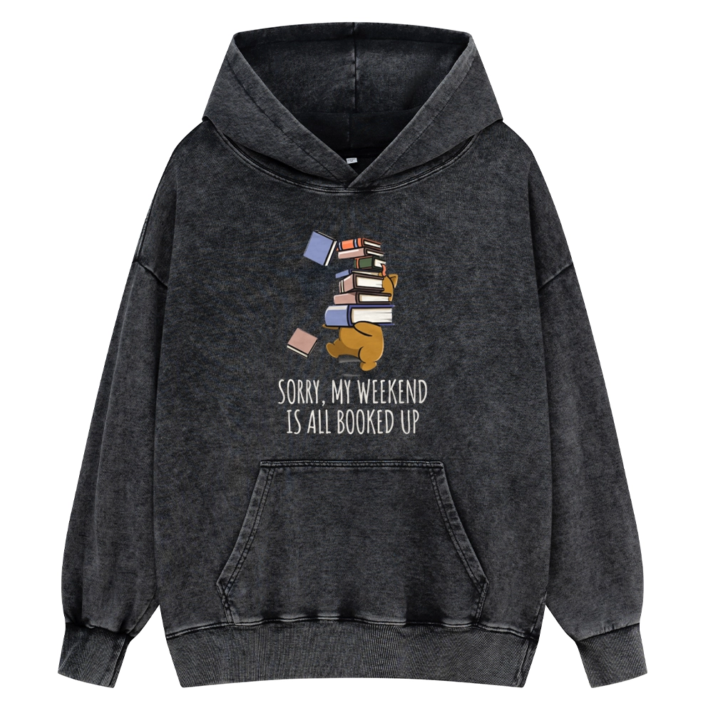 Pagewings Weekend Booked Up Unisex Washed Hoodie