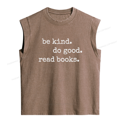 Pagewings Read Books Be Kind Women's Washed Tank Top
