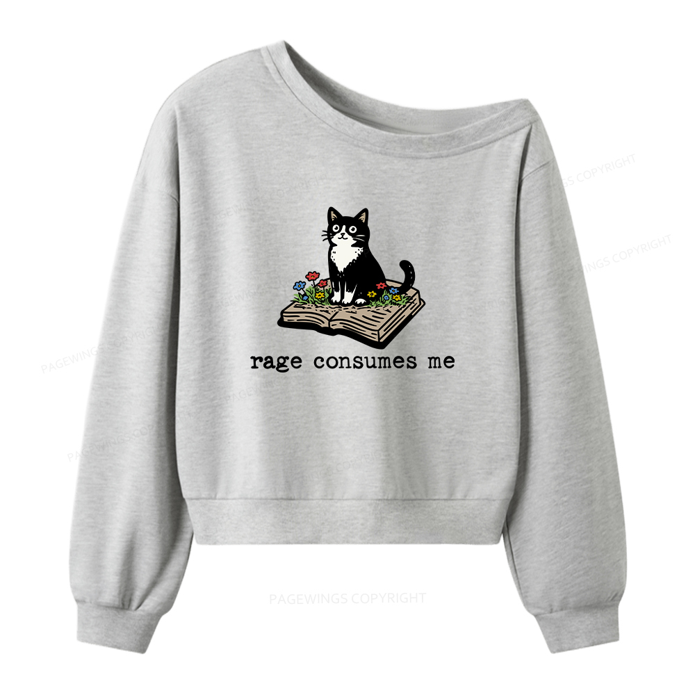 Pagewings Rage Consumes Me Women Off Shoulder Sweatshirt