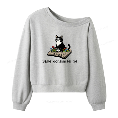Pagewings Rage Consumes Me Women Off Shoulder Sweatshirt