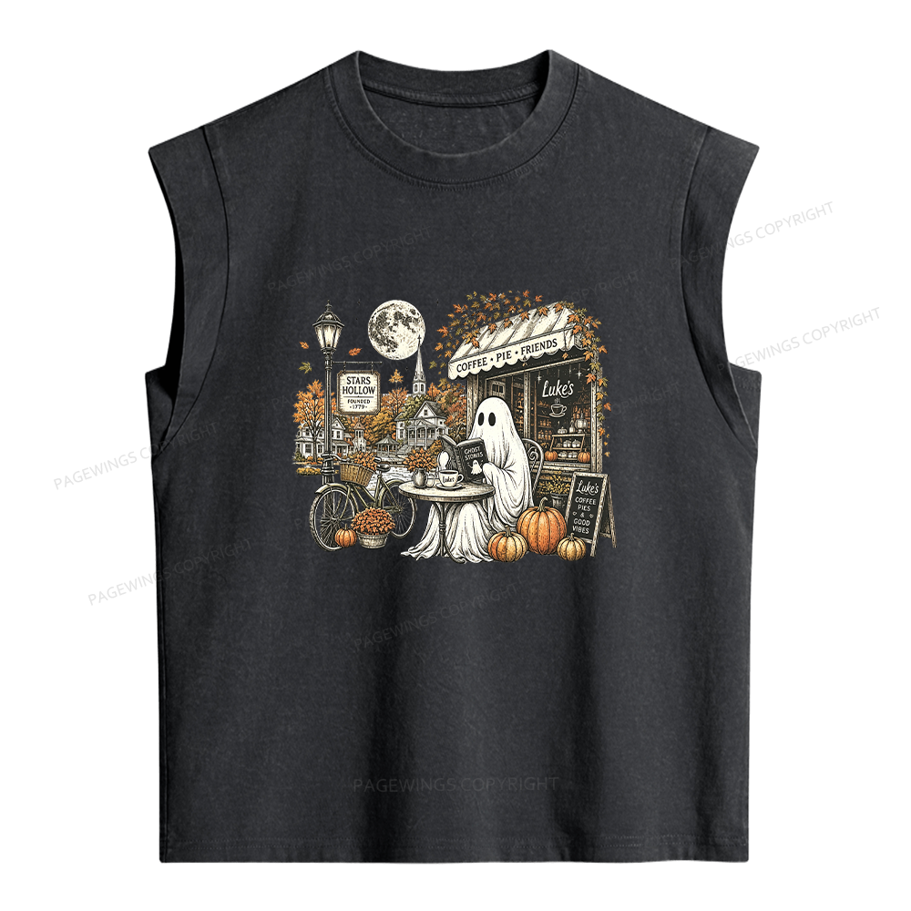 Pagewings Stars Hollow Ghost Women's Washed Tank Top