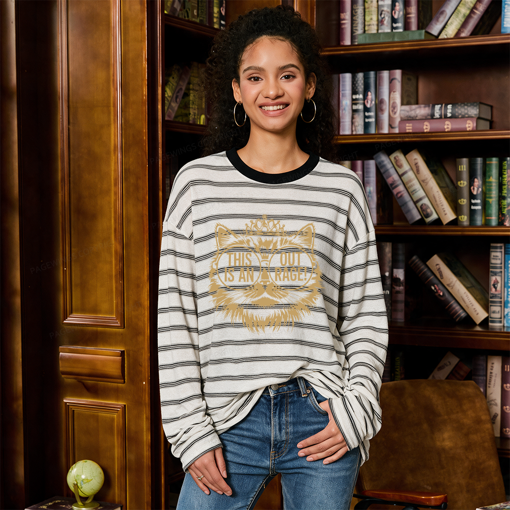 Pagewings This Is An Outrage Unisex Striped Long Sleeve T-Shirt
