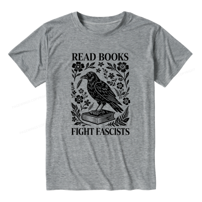 Pagewings Read Books Fight Fascists Unisex Heather T-Shirt