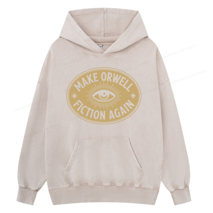 Pagewings Make Orwell Fiction Again Unisex Washed Hoodie