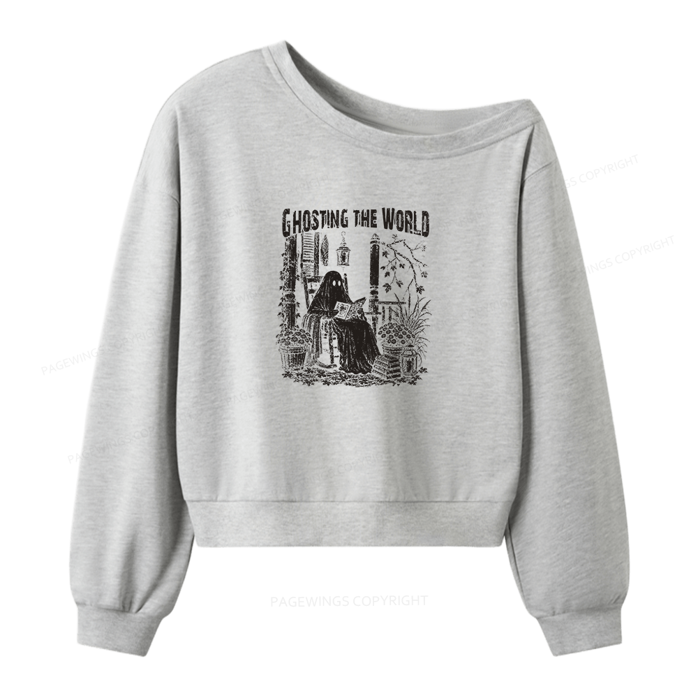 Pagewings Ghosting The World Women Off Shoulder Sweatshirt