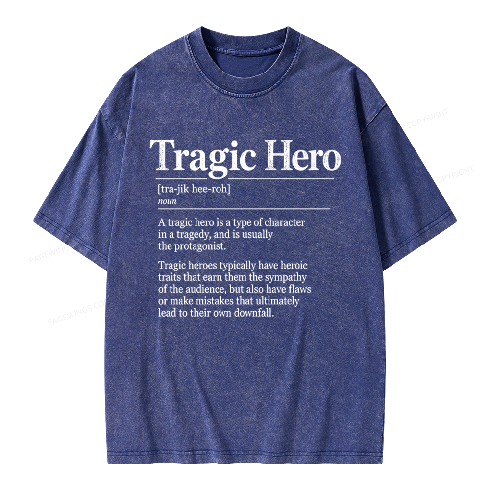 Pagewings Tragic Hero Unisex Washed T-shirt