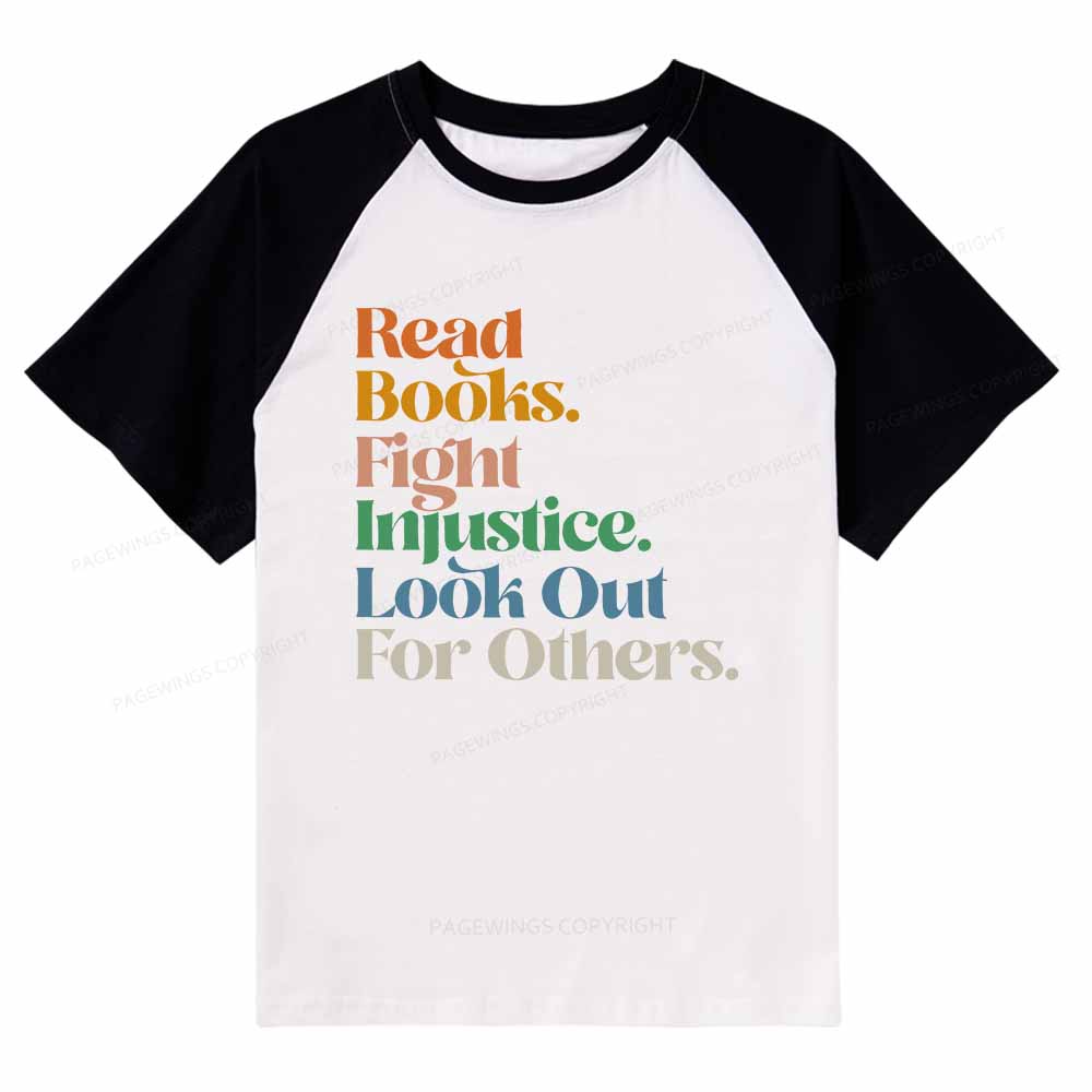 Pagewings Read Banned Books Social Justice Raglan T-shirt