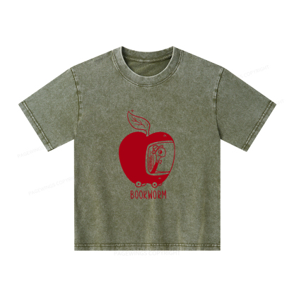 Pagewings Worm Driving Car Unisex Kids Washed T-shirt