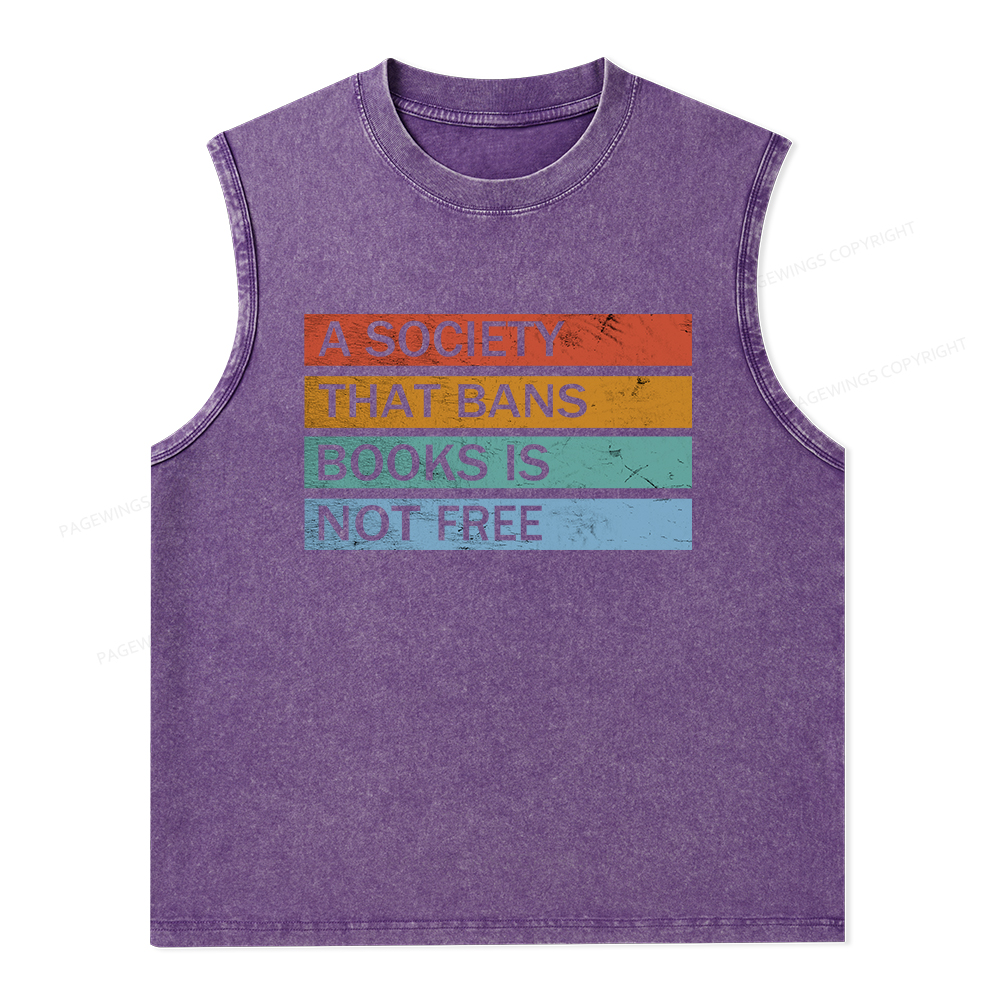 Pagewings Banned Books Shirt, Read Banned Books Unisex Washed Tank Top