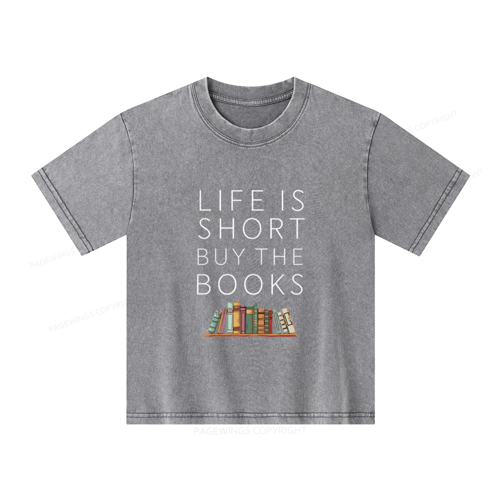 Pagewings Buy The Books Unisex Tee Unisex Kids Washed T-shirt