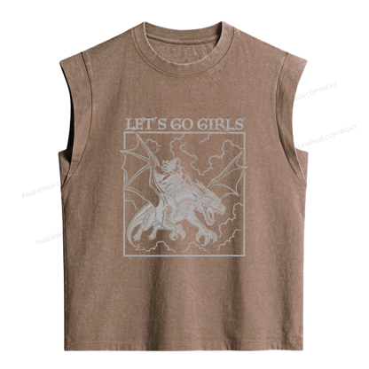 Pagewing Retro Dragon Rider Women's Washed Tank Top