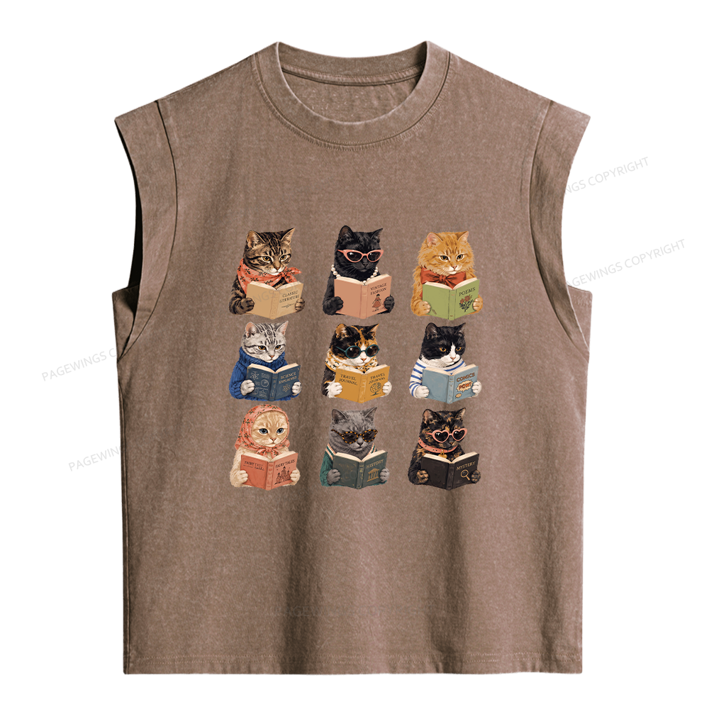 Pagewings Fashion Book Lover Women's Washed Tank Top