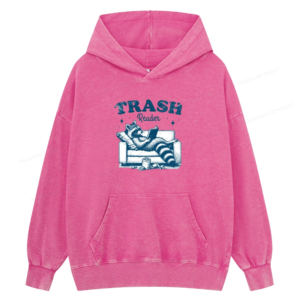 Pagewings Trash Reader Unisex Washed Hoodie