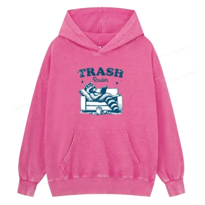 Pagewings Trash Reader Unisex Washed Hoodie