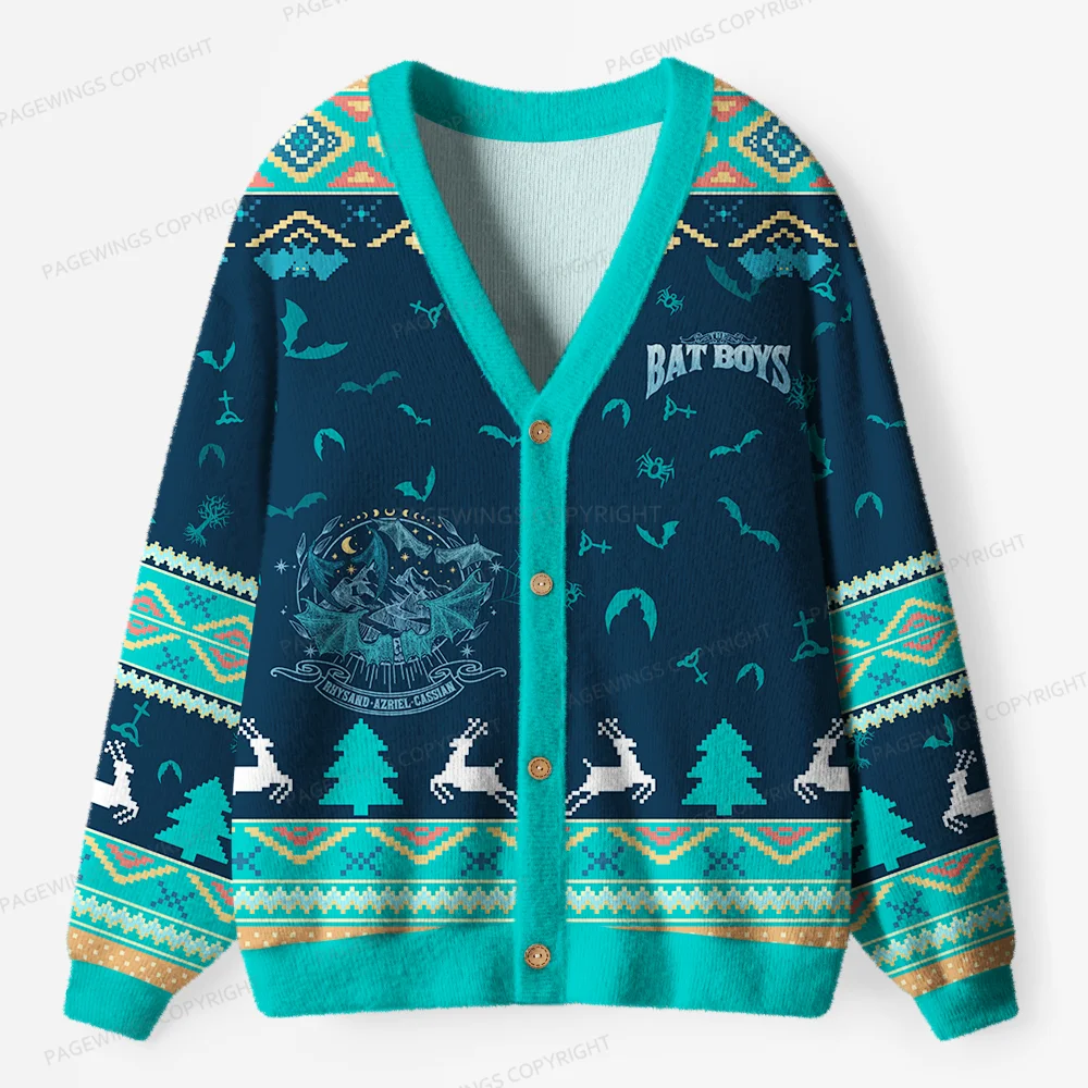 Pagewings Bat Boys Unisex Ugly Cardigan Sweaters