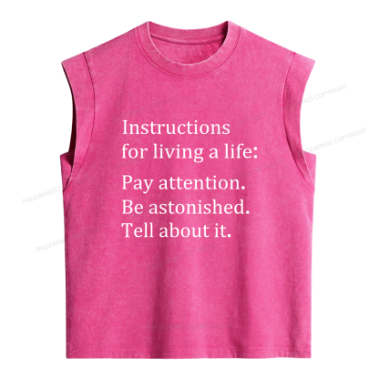 Pagewings Instructions for Living a Life Women's Washed Tank Top