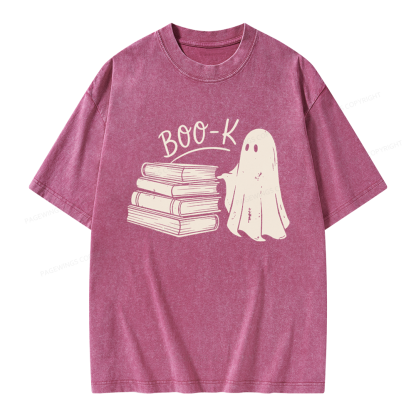 Pagewings Book Ghost Unisex Washed T-shirt
