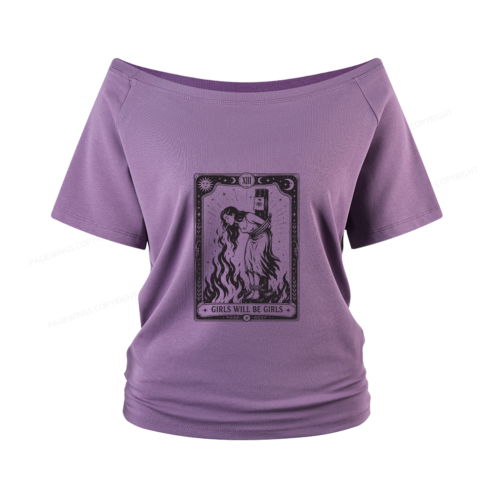 Pagewings Girls Will Be Girls Women Off Shoulder T-shirts