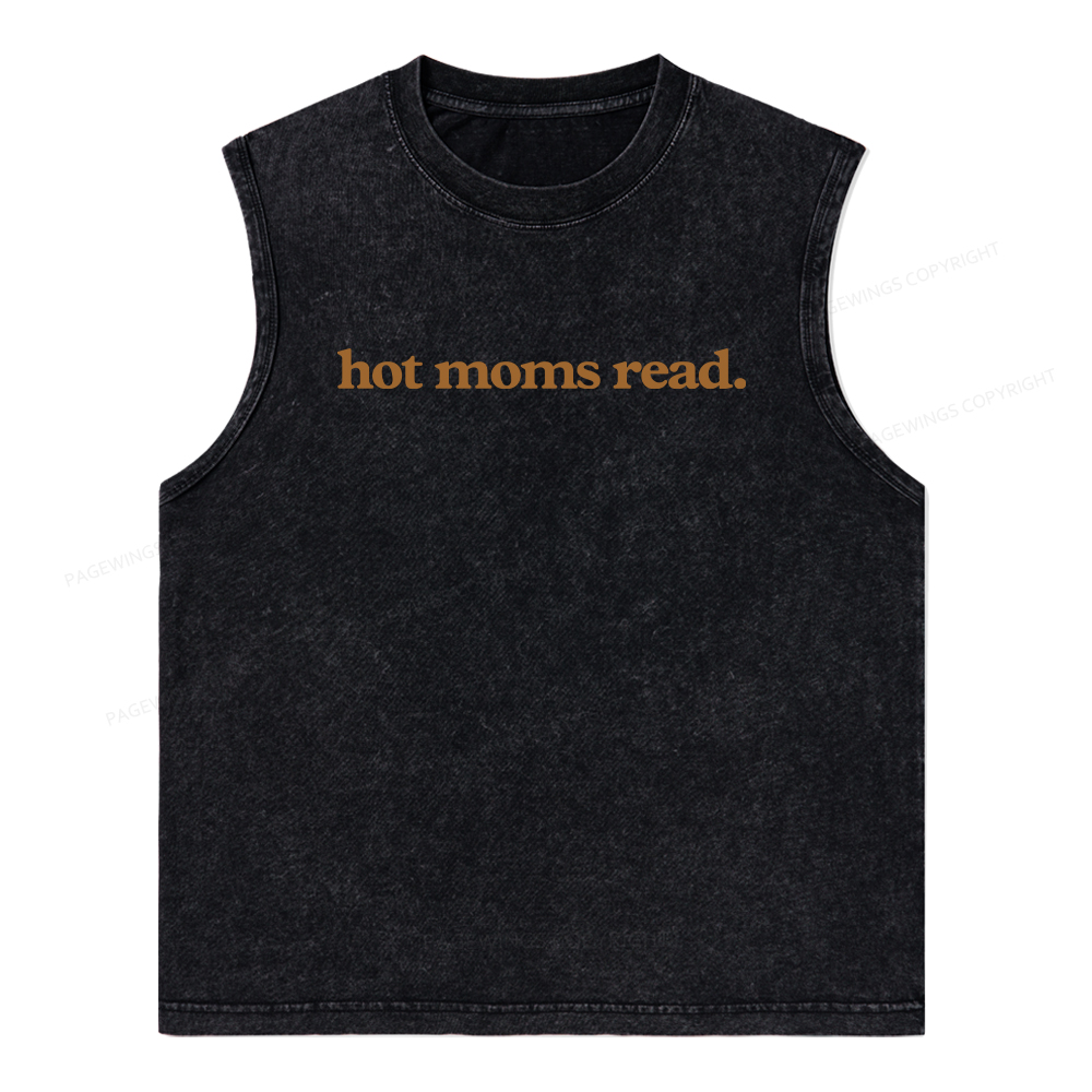 Pagewings  Hot Moms Read Unisex Washed Tank Top