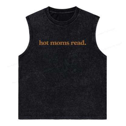 Pagewings  Hot Moms Read Unisex Washed Tank Top
