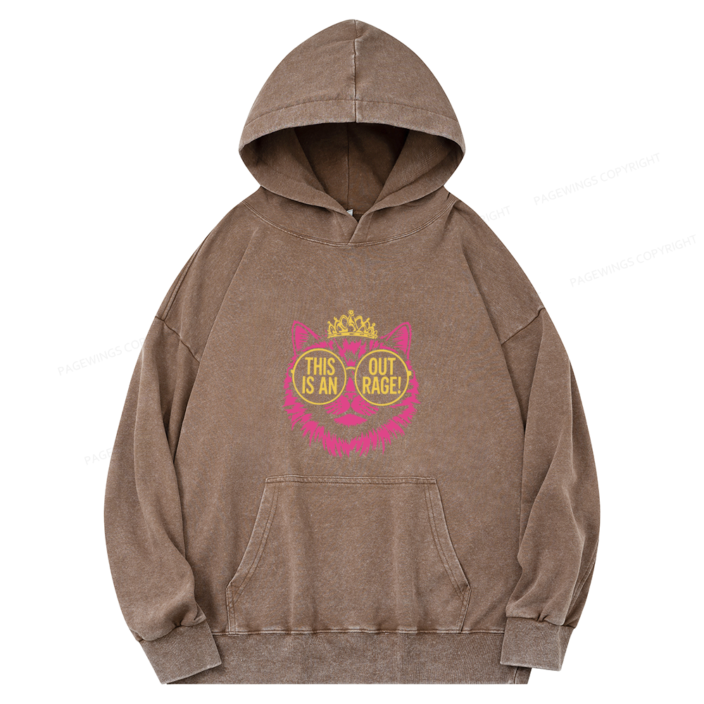 Pagewings This is an Outrage Unisex Washed Hoodie