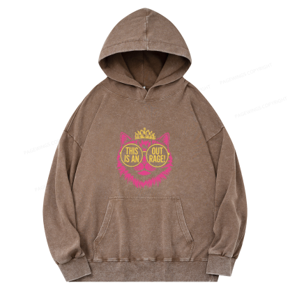 Pagewings This is an Outrage Unisex Washed Hoodie